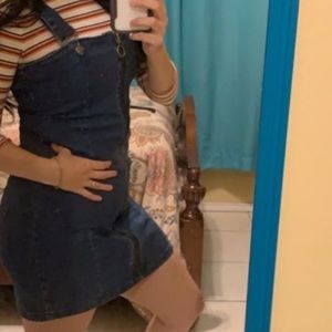 Denim overall dress